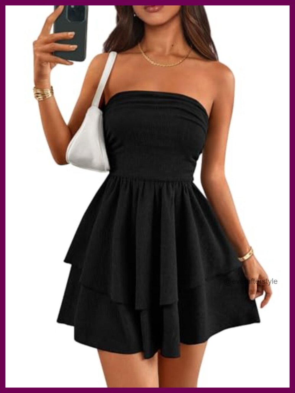 Women's Strapless Flowy Mini Dress